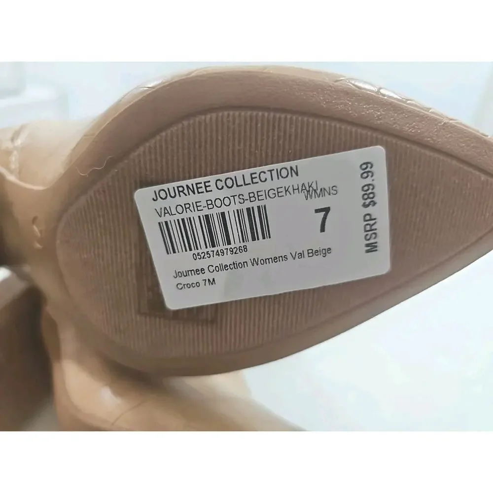 Journee Collection ~Woman Size 7M~ Beige/Khaki Valorie Knee High Boots NWOB. - Picture 4 of 10
